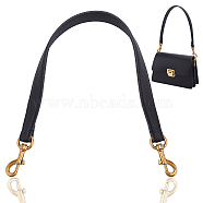 Leather Bag Straps, with Alloy Swivel Eye Bolt Snap Hooks, Black, 51.8x2.35x0.5cm(FIND-WH0111-411B)