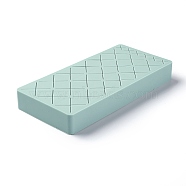 Makeup Silicone Storage Box, for Lip Stick Nail Polish, Brushes Eyebrow Pencil and Mascara etc, Rectangle, Pale Turquoise, 190x90x24mm(DIY-H128-B04)