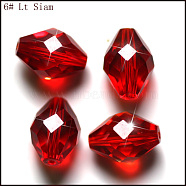 Imitation Austrian Crystal Beads, Grade AAA, Faceted, Bicone, Red, 10x13mm, Hole: 0.9~1mm(SWAR-F054-13x10mm-06)