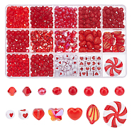 627pcs DIY Beads Jewelry Making Finding Kits, Including Acrylic Beads & Imitation Jade Glass Beads & Opaque Solid Color Glass Beads & Imitate Austrian Crystal Bicone Glass Beads, Mixed Color, 6~23x6~12x4.5~7mm, Hole: 1~4mm; about 627pcs/Box(DIY-HY0001-25)