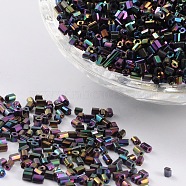 11/0 Two Cut Glass Seed Beads, Hexagon, Colorful, Size: about 2.2mm in diameter, about 4500pcs/50g(X-CSDB703)