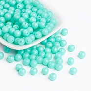 Fluorescent Acrylic Beads, Round, Light Blue, 8mm, Hole: 1.5mm, about 1700pcs/500g(MACR-R517-8mm-06)