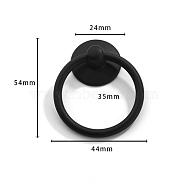 Spray Painted Alloy Drawer Drop Pull Rings, Cabinet Pulls Handles for Drawer, Doorknob Accessories, with Iron Rings, Black, 54x44x13mm, Inner Diameter: 35mm(CABI-PW0001-034B-01)