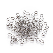 304 Stainless Steel Quick Link Connectors, Chain Findings, Number 3 Shaped Clasps, Stainless Steel Color, 10x4.5x1mm(STAS-I101-64P)