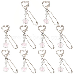 10Pcs Alloy Glass & 304 Stainless Steel Pendant Decorations, Star, with Alloy Lobster Claw Clasps, Platinum, 2.76 inch(7cm)(HJEW-YW00532)
