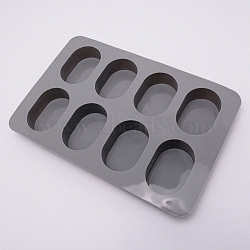 Oval Food Grade Silicone Molds, For Chocolate, Candy, Soap, Gray, 248x160x24mm, Inner Size: 64x43mm(DIY-WH0181-11)