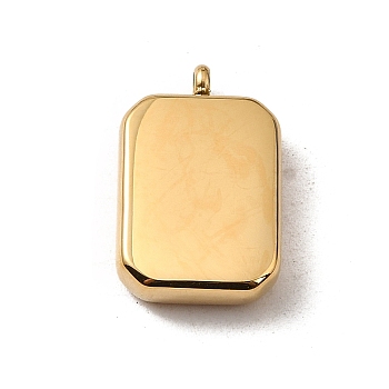 304 Stainless Steel Pendants, Octagon Charms, Real 14K Gold Plated, 19x12.5x4.5mm, Hole: 1.8mm