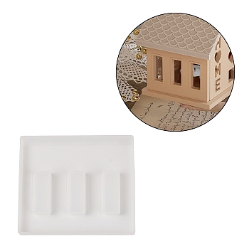 Silicone Mold, Epoxy Resin Craft Making, Candle Holder, White, Rectangle, 103x119x9.5mm