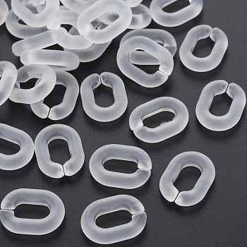 Transparent Acrylic Linking Rings, Quick Link Connectors, Frosted, Oval, White, 19.5x15x5mm, Inner Diameter: 6x11
mm