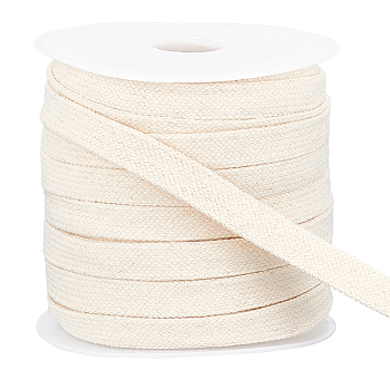 25M Flat Cotton Hollow Cord, Shoeslace Making, Clothes Accessories, with Plastic Spool, PapayaWhip, 12~15x2mm, about 27.34 Yards(25m)/pc