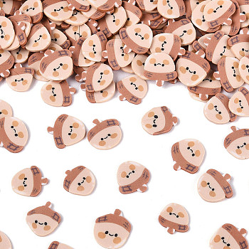 Handmade Polymer Clay Cabochons, Chestnut, PeachPuff, 5.5~7.5x5~7.5x0.5~1.5mm, about 14285pcs/500g