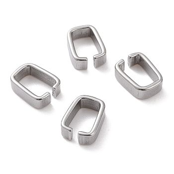304 Stainless Steel Quick Link Connectors, Rectangle, Stainless Steel Color, 9x7x3mm, Inner Diameter: 7x5mm