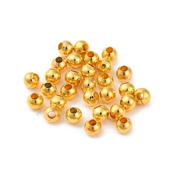 Tibetan Style Brass Spacer Beads, Seamless, Round, Real 24K Gold Plated, 2.4mm
