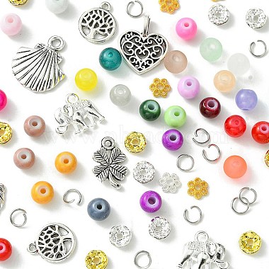 kits de fabrication de bijoux pour bracelets pendentifs en perles de verre et alliages(DIY-FS0006-25)-2