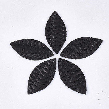 Black Leaf Leather Pendants