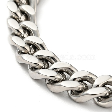 201 Stainless Steel Curb Chain Bracelet for Men Women(BJEW-H550-06C-P)-2