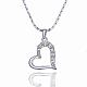 Trendy Real Platinum Plated Eco-Friendly Tin Alloy Czech Rhinestone Heart Pendant Necklaces(NJEW-BB13780-P)-1
