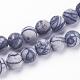 Natural Black Silk Stone/Netstone Beads Strands(G-F520-57-8mm)-1