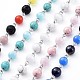 Chaînes de perles mélangées naturelles et synthétiques faites à la main(AJEW-JB00509)-1