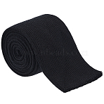 1Pc Polycotton Ribbing Fabric for Cuffs, Waistbands Neckline Collar Trim, Black, 1090~1100x72~75x3~4mm(OCOR-BC0007-83A)