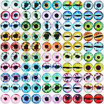 1 Bag Glass Doll Eyes Cabochons, for Doll Making, Half Round/Dome, Mixed Color, 12x4mm(DIY-GF0008-70B)