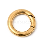 304 Stainless Steel Spring Gate Rings, Ion Plating(IP), Ring, Golden, 14x2.5mm, Hole: 9mm(STAS-B128-05G-01)