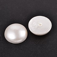 Shell Pearl Beads, Half Drilled, Half Round/Dome, Floral White,10x6mm, Hole: 1mm(X-BSHE-N003-10mm-HC301)
