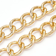 Aluminum Curb Chains, Twist Link Chains, Unwelded, Light Gold, 30x23x5mm(CHA-N003-11KCG)
