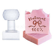 Clear Acrylic Soap Stamps with Big Handles, DIY Soap Molds Supplies, Bowknot, 60x38x32mm, pattern: 35x29mm(DIY-WH0438-036)