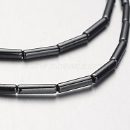 Non-magnetic Synthetic Hematite Bead Strands, Tube, Original Color, 8x2mm, Hole: 1mm, about 51pcs/strand, 15.7 inch(X-G-F300-37B-09)
