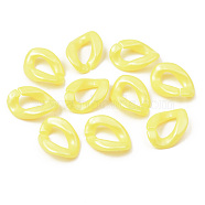 Opaque Acrylic Linking Rings, Quick Link Connectors, For Jewelry Curb Chains Making, Twist, Yellow, 18.5x13.5x4mm, Inner Diameter: 10x5mm, about 1190pcs/500g(OACR-S038-003A-04)