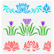 PET Hollow Out Drawing Painting Stencils, for DIY Scrapbook, Photo Album, Flower, 30x30cm(DIY-WH0391-0293)