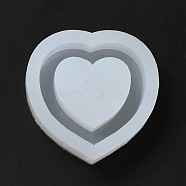 DIY Quicksand Silicone Molds, Resin Casting Molds, for UV Resin, Epoxy Resin Craft Making, Heart, White, 49x49x12.5mm, Inner Diameter: 40.5x40mm(AJEW-A031-05)
