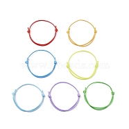 7Pcs 7 Colors Eco-Friendly Korean Waxed Polyester Cord, for Adjustable Bracelet Making, Mixed Color, Inner Diameter: 3-1/8~3-1/4 inch(7.9~8.15cm), 1pc/color(AJEW-JB01199)
