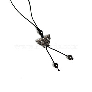 Natural Silver Obsidian Pendant for Mobile Phone Strap, Haging Charms Decoration, Butterfly, 12cm(PW-WG59344-03)