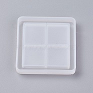Shaker Mold, DIY Quicksand Jewelry Silicone Molds, Resin Casting Molds, For UV Resin, Epoxy Resin Jewelry Making, Square, White, 52x52x8mm, Inner Size: 19x19mm(DIY-G007-15)