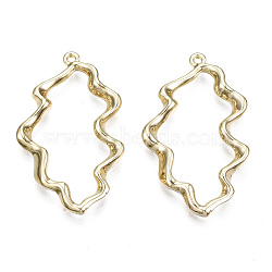 Rack Plating Alloy Pendants, Cadmium Free & Lead Free, Twist, Light Gold, 38x22x3.5mm, Hole: 1.4mm(PALLOY-T077-78LG-RS)