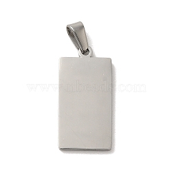 304 Stainless Steel Stamping Blank Tag Pendants, Rectangle Charm, Stainless Steel Color, 22.5x11x1.5mm, Hole: 2x5mm(STAS-B053-03P)