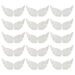 15Pcs Cloth Ornament Accessories, for Garment Decoration, Christmas Theme, Wing, Silver, 12.5x7cm(DIY-DC0002-64B)