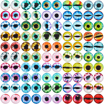 1 Bag Glass Doll Eyes Cabochons, for Doll Making, Half Round/Dome, Mixed Color, 12x4mm