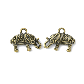 Tibetan Style Alloy Elephant Pendants, Cadmium Free & Nickel Free & Lead Free, Antique Bronze, 13x17x3.5mm, Hole: 2mm, about 695pcs/1000g