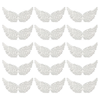 15Pcs Cloth Ornament Accessories, for Garment Decoration, Christmas Theme, Wing, Silver, 12.5x7cm