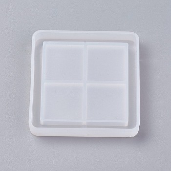 Shaker Mold, DIY Quicksand Jewelry Silicone Molds, Resin Casting Molds, For UV Resin, Epoxy Resin Jewelry Making, Square, White, 52x52x8mm, Inner Size: 19x19mm