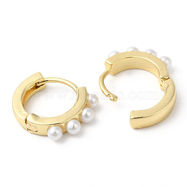Plastic Pearl Beaded Hoop Earrings(EJEW-R149-04G)-2