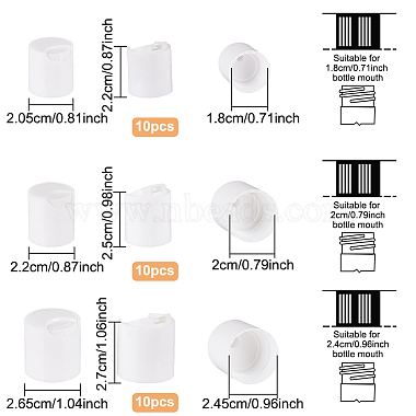 benecreat 30pcs 3 capuchons de presse en plastique pp de style(AJEW-BC0003-83C)-2