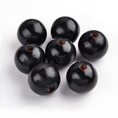 30mm Black Round Wood Beads