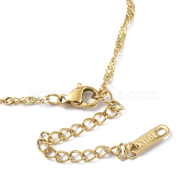 Ion Plating(IP) 304 Stainless Steel Singapore Chain Necklace for Men Women(NJEW-M200-08G)-3
