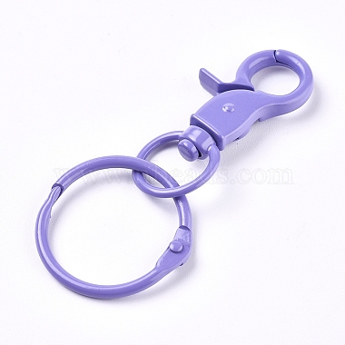 Baking Painted Alloy Swivel Keychain Clasp Findings(X-KEYC-WH0016-40G)-2