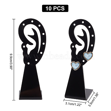 Undurchsichtiger Acryl-Ohrringständer mit schräger Rückseite(EDIS-WH0035-07B)-4