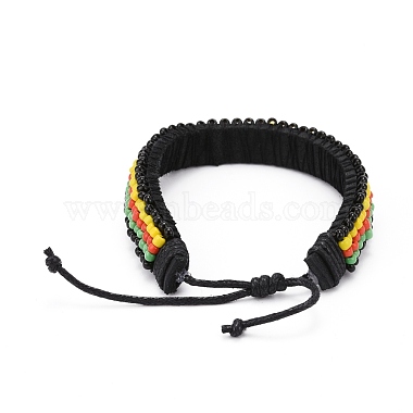 Adjustable Seed Bead Braided Beaded Bracelets for Men Women(BJEW-JB06288-02)-3